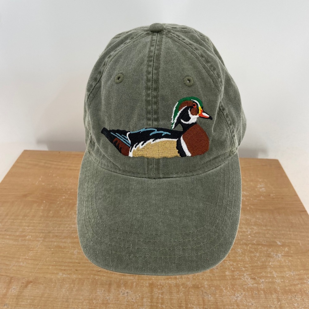 ECO Wood Duck Embroidered Hat Olive Green Little Rock Zoo Strapback Dad Cap